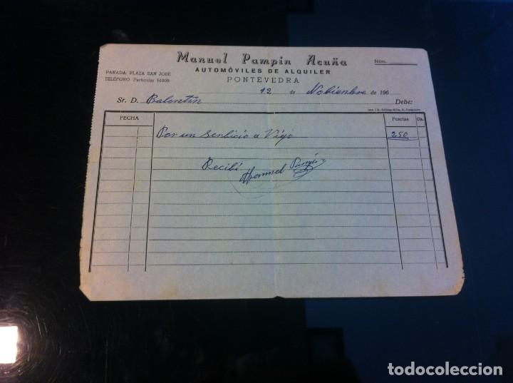 Paper Collecting Others: FACTURA (AUTOM&Oacute;VILES DE ALQUILER. MANUEL PAMP&Iacute;N ACU&Ntilde;A) PONTEVEDRA. D&Eacute;CADA DE 1960