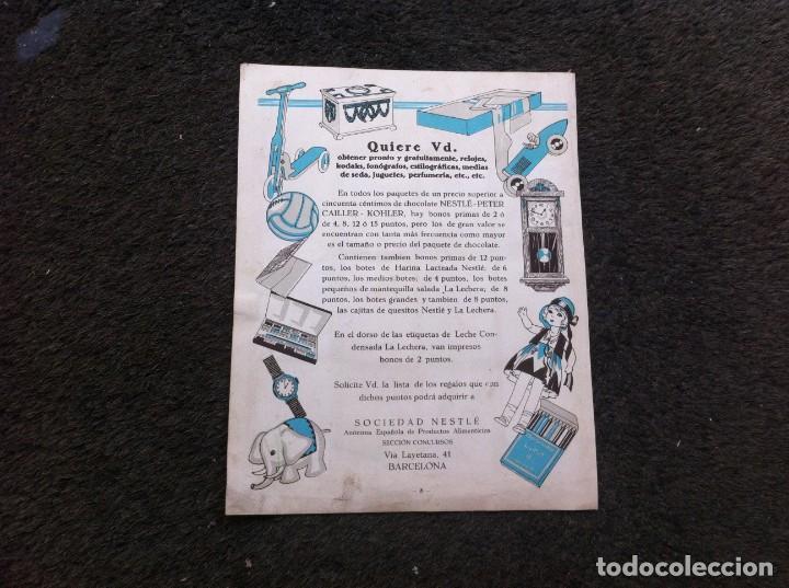 Paper Collecting Others: ANUNCIO PUBLICITARIO DE CHOCALATES.SORTEO - REGALOS. NESTL&Eacute;, PETER,...  PAPEL GRUESO. A&Ntilde;OS 30
