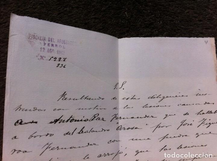 Collectionnisme Papier divers: CARTA DE LA FISCAL&Iacute;A DEL APOSTADERO DE FERROL. 1912.  (2 HOJAS)
