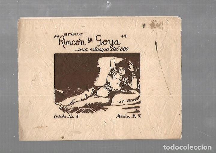 Paper Collecting Others: PORTAFOTO. RESTAURANT RINCON DE GOYA. MEXICO DF. CARTON. 22 X 17CM. VER