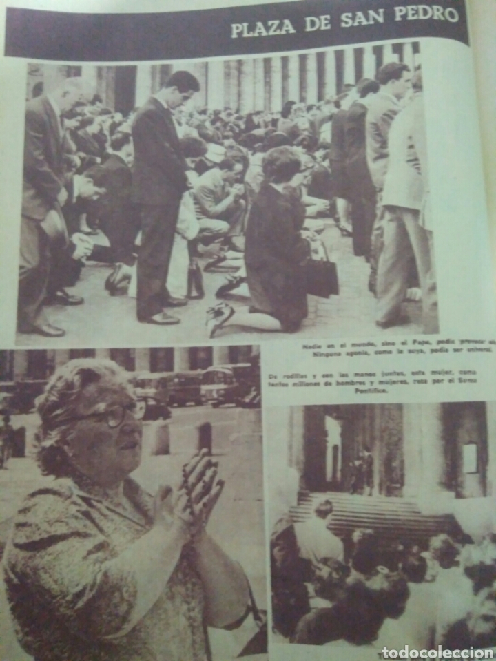 Otros Art&iacute;culos de Coleccionismo en Papel: 4 RECORTE PRENSA LA AGONIA PLAZA DE SAN PEDRO PRODUCIDA POR EL PAPA.EMFERMO 1963