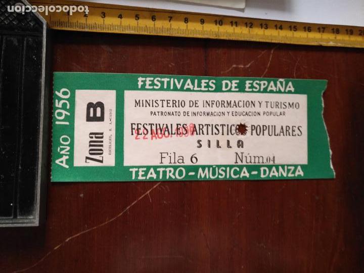 Outros artigos de papel: antigua entrada festivales de espa&ntilde;a , artisticos populares a&ntilde;o 1956 cadiz
