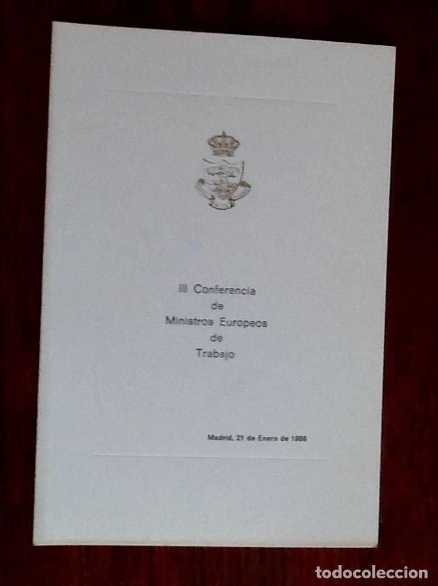 Otros art&iacute;culos de coleccionismo en papel: HOTEL RITZ. MENU 1986. CONFERENCIA MINISTROS EUROPEOS. . ENVIO INCLUIDO.