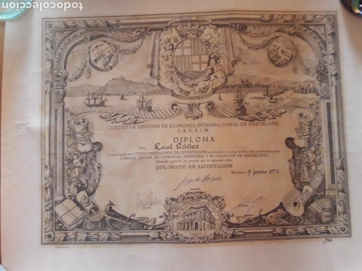 Otros Art&iacute;culos de Coleccionismo en Papel: Diploma centro de estudios de economia internacional de Barcelona Exportacion Graficas Flos