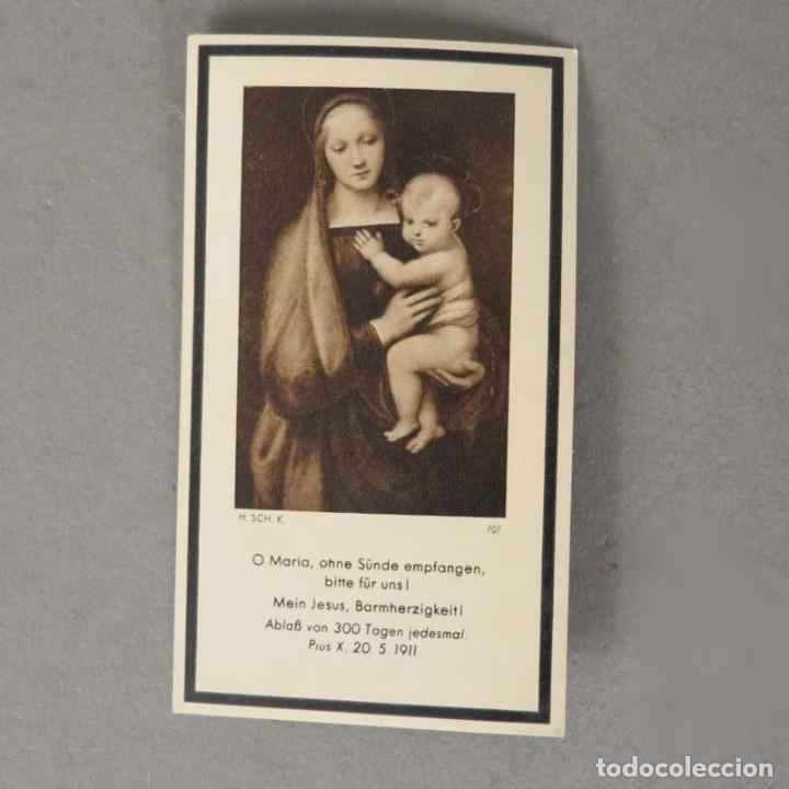 Altri oggetti di carta: ESTAMPA RELIGIOSA VIRGEN CON NINO. Alemania 1930 - 1940 (BRD)