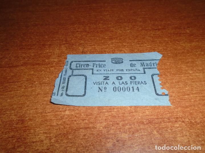 Otros Art&iacute;culos de Coleccionismo en Papel: ENTRADA CIRCO PRICE ZOO VISITA A LAS FIERAS A&Ntilde;O 1958