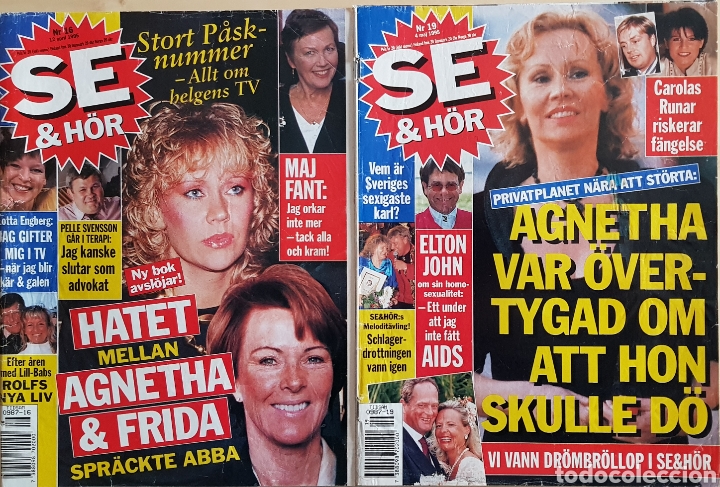 Otros Art&iacute;culos de Coleccionismo en Papel: Abba, Agnetha, Frida. 2 revistas suecas. A&ntilde;os 80