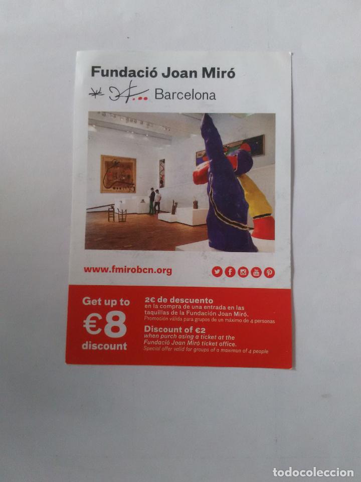 Otros Art&iacute;culos de Coleccionismo en Papel: DESCUENTO PROMOCIONAL, PUBLICIDAD FUNDACI&Oacute; JOAN MIR&Oacute; BARCELONA
