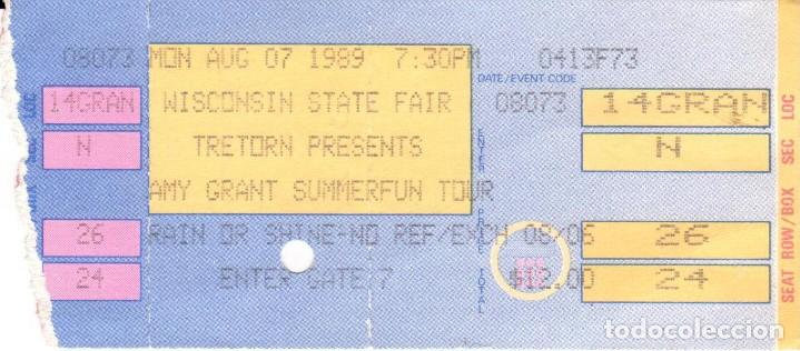 Otros Art&iacute;culos de Coleccionismo en Papel: AMY GRANT SUMMERFUN TOUR 1989. 2 ENTRADAS AL CONCIERTO DE MILWAUKEE