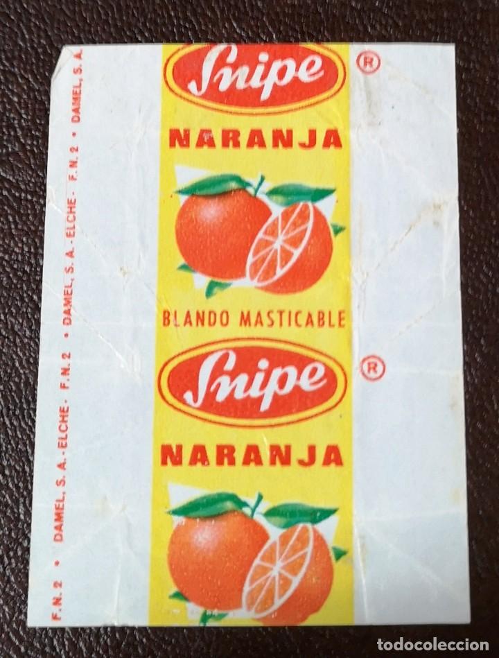 Otros art&iacute;culos de coleccionismo en papel: ENVOLTORIO PAPEL CARAMELOS SNIPE NARANJA BLANDO MASTICABLE - DAMEL S.A. ELCHE