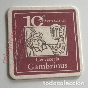Otros Art&iacute;culos de Coleccionismo en Papel: POSAVASOS DE CERVECER&Iacute;A GAMBRINUS - 10&ordm; ANIVERSARIO - PUBLICIDAD- MASCOTA DE CERVEZA CRUZCAMPO NUEVO