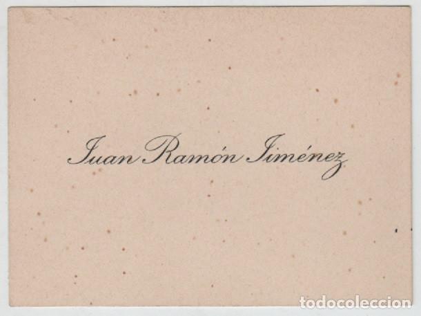 Otros Art&iacute;culos de Coleccionismo en Papel: Tarjeta de visita original del poeta Juan Ram&oacute;n Jim&eacute;nez. Interesant&iacute;simo ejemplar.