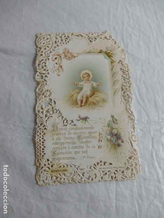 Otros Art&iacute;culos de Coleccionismo en Papel: M69 TARJETA RELIGIOSA RECORDATORIO 1910. Art Deco. Con puntilla. Una joya.
