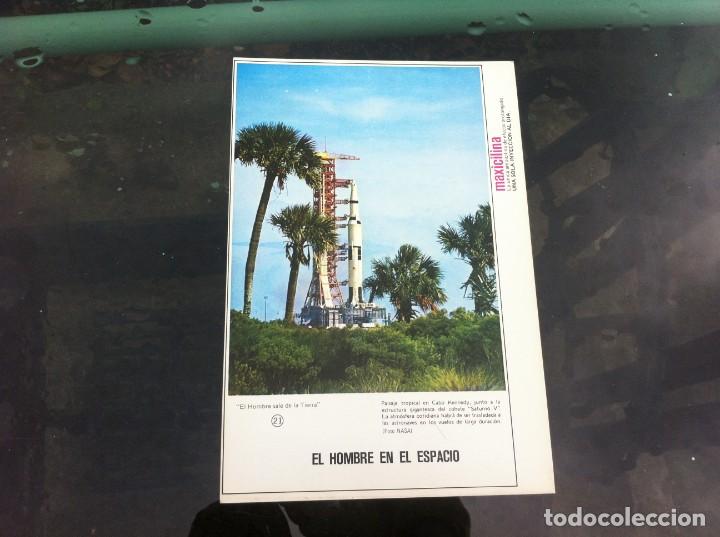 Collectionnisme Papier divers: FICHA PUBLICITARIA. EL HOMBRE SALE DE LA TIERRA. (COHETE SATURNO V) N&ordm; 21