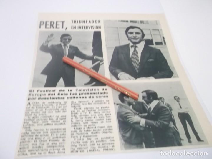 Otros Art&iacute;culos de Coleccionismo en Papel: RECORTE PUBLICIDAD A&Ntilde;OS 60/70 - EL CANTANTE ESPA&Ntilde;OL PERET TRIUNFADOR EN INTERVISION