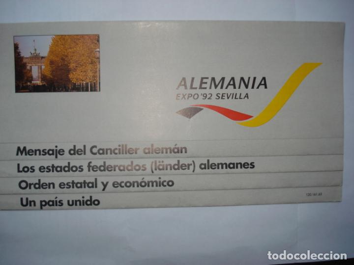 Otros art&iacute;culos de coleccionismo en papel: FOLLETO ALEMANIA, EXPO 92 SEVILLA