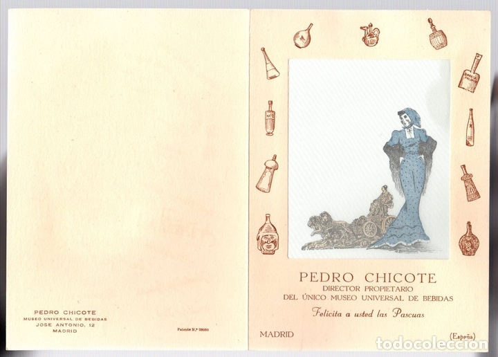 Outros artigos de papel: FELICITACION NAVIDE&Ntilde;A PEDRO CHICOTE. MADRID. A&Ntilde;OS 50
