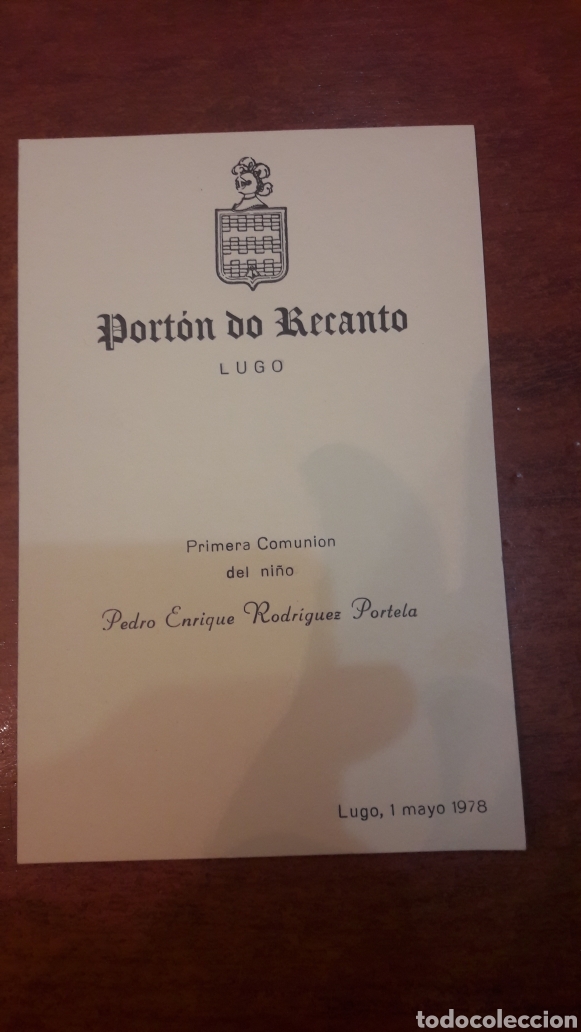 Outros artigos de papel: Menu primera comunion Porton do Recanto 1978 Lugo