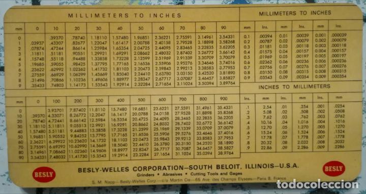 Paper Collecting Others: Reglilla: Decimal Equivalent Chart. Besly-Welles Corp. USA.