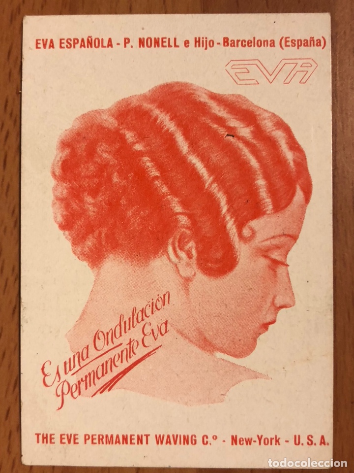 Otros Art&iacute;culos de Coleccionismo en Papel: Tarjeta art deco peluquer&iacute;a se&ntilde;oras ondulaci&oacute;n permanente Eva.san fructuoso de bages