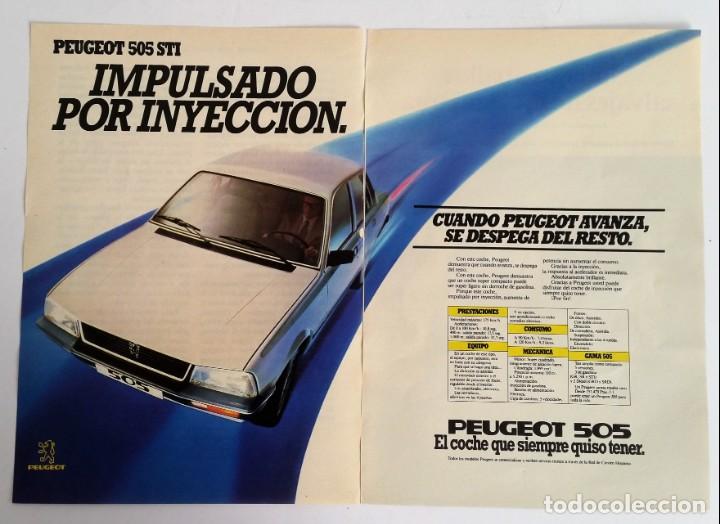 Otros Art&iacute;culos de Coleccionismo en Papel: PUBLICIDAD 1981 - COLECCION COCHES - PEUGEOT TALBOT - 505 STI DOBLE PAGINA