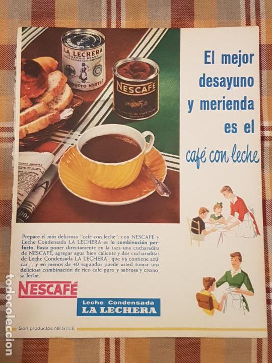Paper Collecting Others: LA LECHERA Y NESCAFE, PRODUCTORS NESTLE, CARTEL PUBLICITARIO DENTRO PUBLICACION