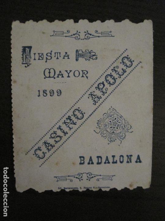 Otros art&iacute;culos de coleccionismo en papel: BADALONA-FIESTA MAYOR 1899-CASINO APOLO-PROGRAMA ANTIGUO ORIGINAL-VER FOTOS-(V-15.849)