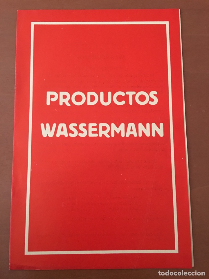 Otros art&iacute;culos de coleccionismo en papel: FOLLETO PRODUCTOS DE FARMACIA WASSERMANN