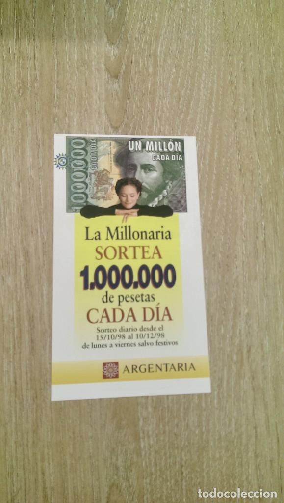 Sammelleidenschaft Andere Papierartikel: FOLLETO PUBLICITARIO ARGENTARIA &laquo;LA MILLONARIA SORTEA 1.000.000 PTAS CADA D&Iacute;A&raquo;