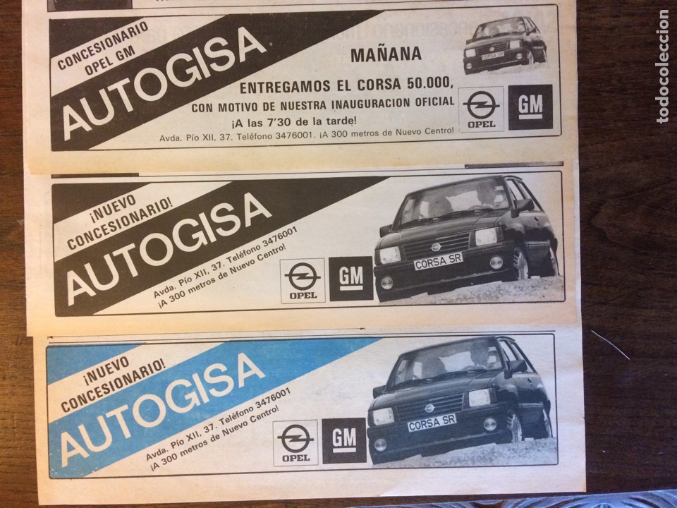 Paper Collecting Others: 3 anuncios publicidad autom&oacute;vil Opel corsa de 1984