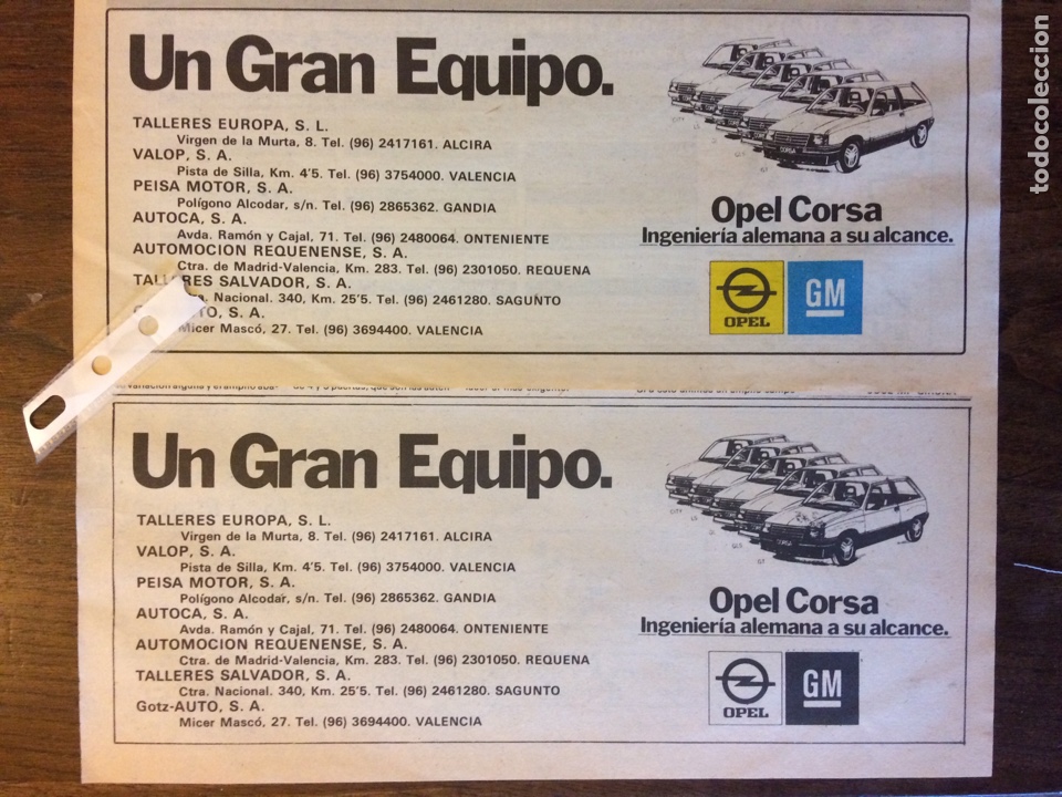 Paper Collecting Others: 2 anuncios publicidad autom&oacute;vil Opel corsa