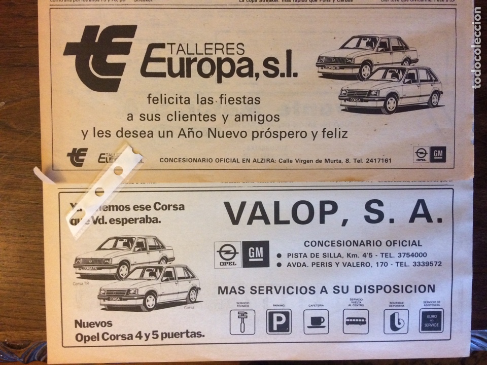 Paper Collecting Others: 2 anuncios publicidad autom&oacute;vil Opel corsa de 1985