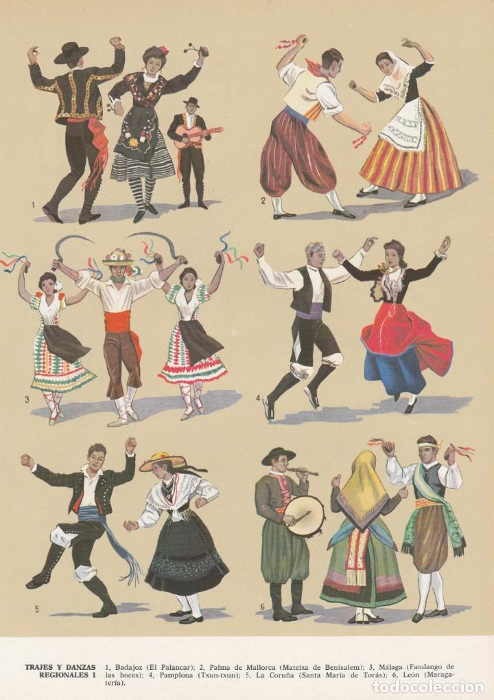 Otros Art&iacute;culos de Coleccionismo en Papel: TRAJES REGIONALES DANZA-HOJA RECORTADA -FOTO COMPLEMENTARIA REVERSO-INTERESANTES DIBUJOS AMBOS LADOS