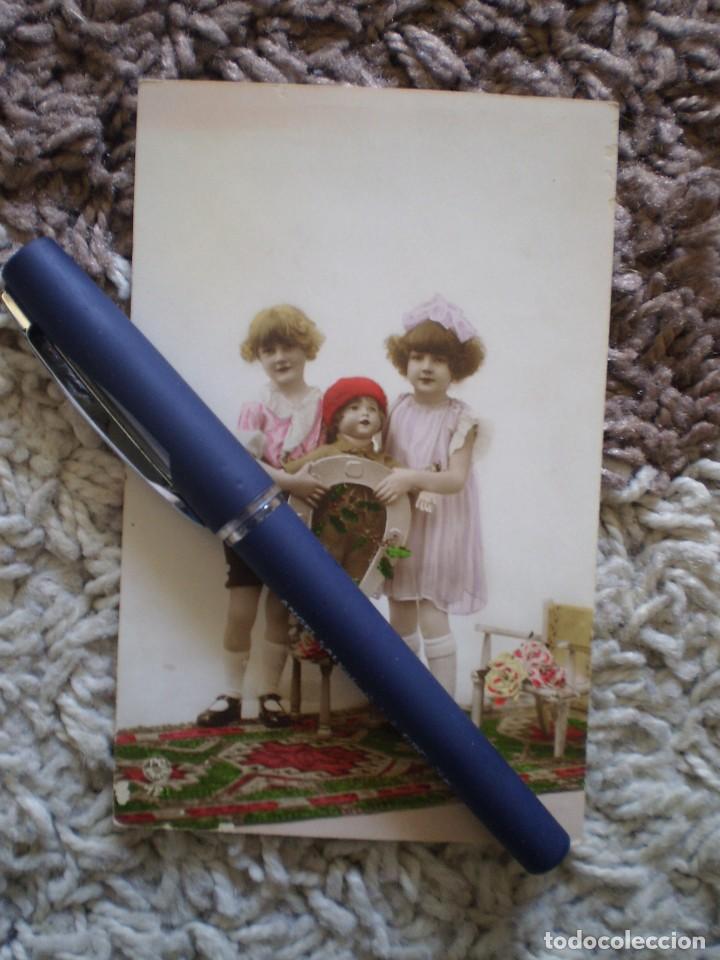 Outros artigos de papel: PRECIOSA POSTAL PRINCIPIO SIGLO XX. NI&Ntilde;AS CON MU&Ntilde;ECO