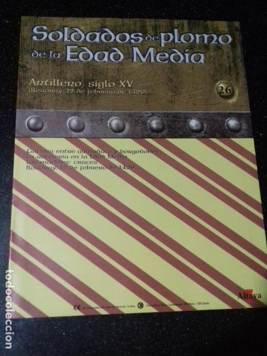 Otros Art&iacute;culos de Coleccionismo en Papel: SOLDADOS DE PLOMO DE LA EDAD MEDIA. ARTILLERO, SIGLO XV. ALTAYA. N&ordm; 26.