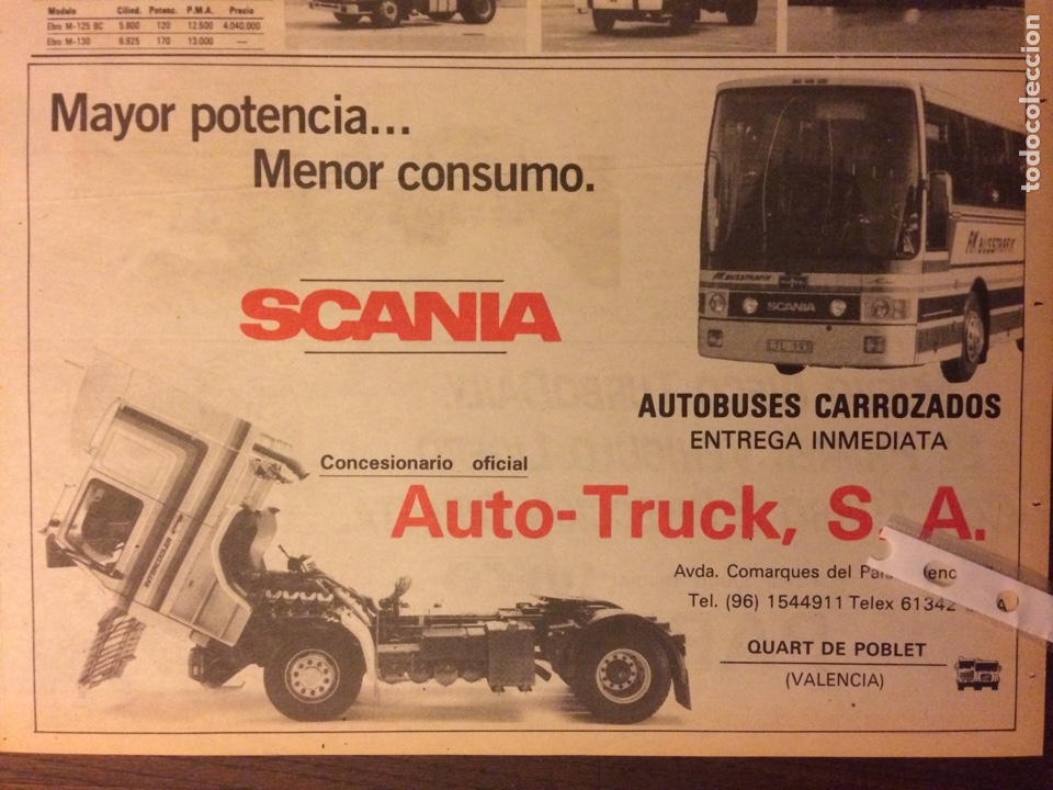 Outros artigos de papel: 3 anuncios publicidad cami&oacute;n scania 1987 valencia