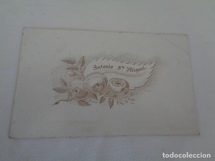 Otros Art&iacute;culos de Coleccionismo en Papel: ANTIGUA TARJETA DE VISITA - SIGLO XIX - DE ANTONIO SAN MIGUEL