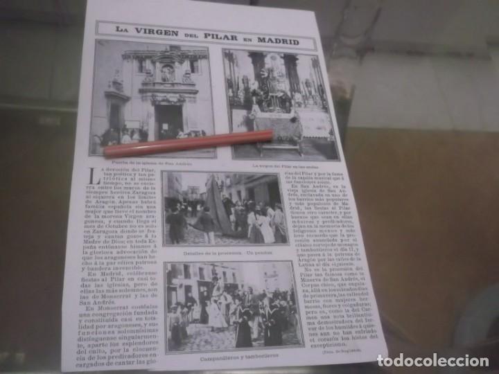 Otros Art&iacute;culos de Coleccionismo en Papel: RECORTE A&Ntilde;O 1902 - LA VIRGEN DEL PILAR EN MADRID