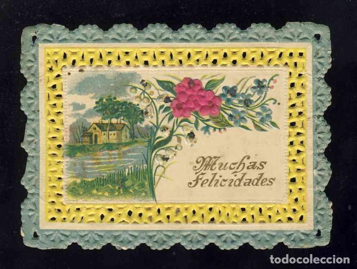 Outros artigos de papel: Tarjeta de felicitacion troquelada y en relieve