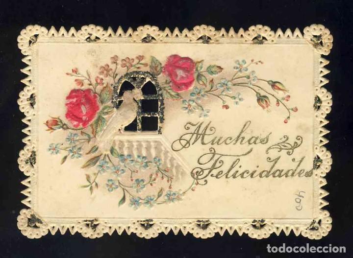 Outros artigos de papel: Tarjeta de felicitacion troquelada y en relieve