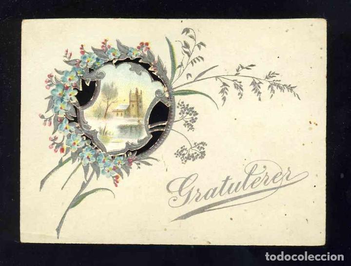 Outros artigos de papel: Tarjeta de felicitacion troquelada y en relieve