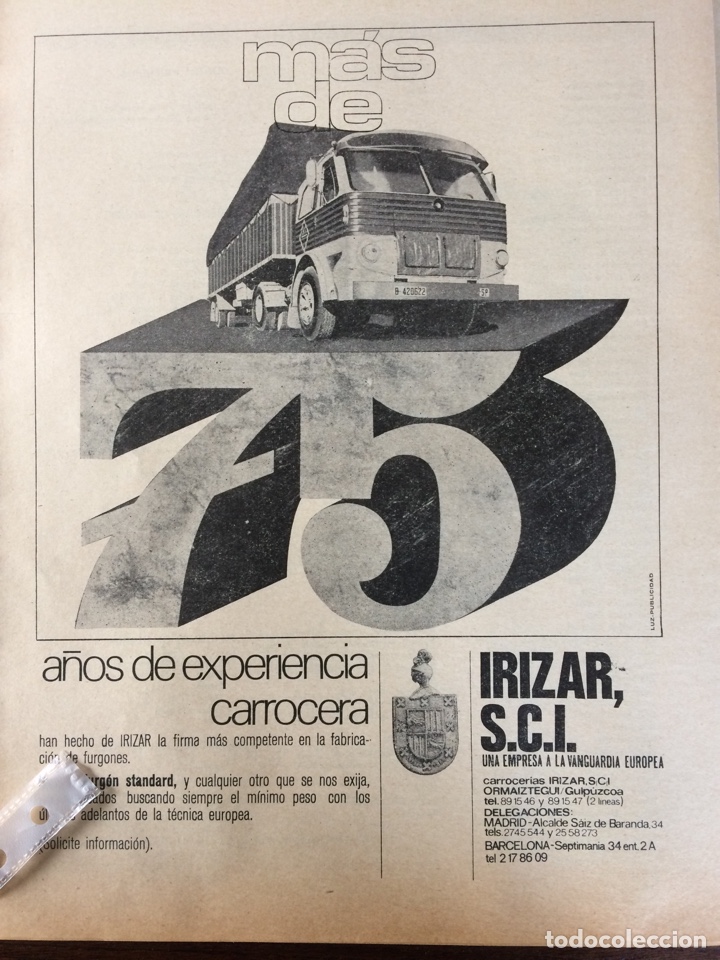 Otros art&iacute;culos de coleccionismo en papel: Publicidad carrocer&iacute;as Irizar camiones pegaso