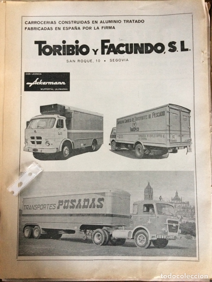 Outros artigos de papel: Publicidad carrocer&iacute;as camiones Toribio y facundo Segovia de 1970