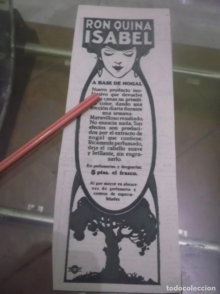Otros Art&iacute;culos de Coleccionismo en Papel: RECORTE PUBLICIDAD A&Ntilde;OS 1929/30 - RON QUINA ISABEL - PARA EL CABELLO