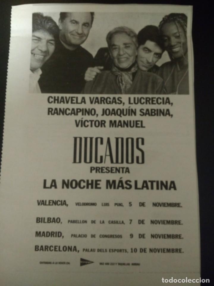 Collectionnisme Papier divers: RECORTE &laquo;LA NOCHE M&Aacute;S LATINA&raquo;
