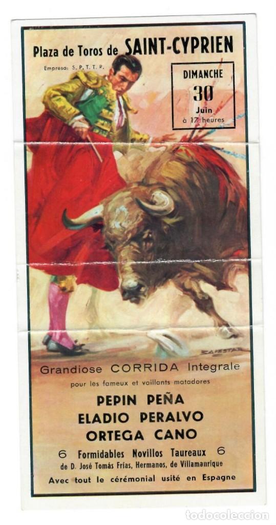 Collectionnisme Papier divers: Invitation 1974 - Societ&eacute; de Promotion taurine et touristique du Rousillon - Ortega Cano, Pepin ,...