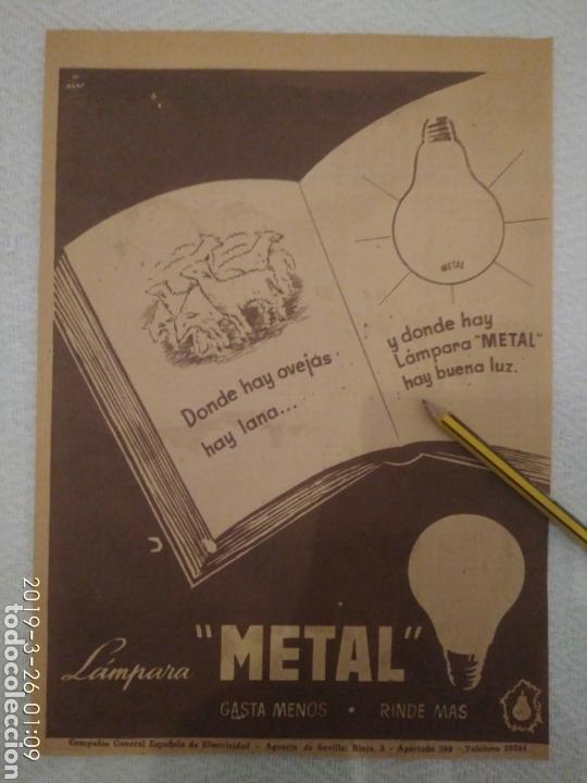 Sammelleidenschaft Andere Papierartikel: RECORTE PUBLICIDAD ANUNCIO LAMPARA METAL CON REFRAN A&Ntilde;OS 50.RI5