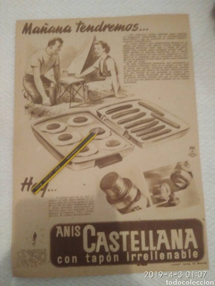 Sammelleidenschaft Andere Papierartikel: RECORTE PUBLICIDAD ANUNCIO A&Ntilde;OS 40/50 ANIS CASTELLANA