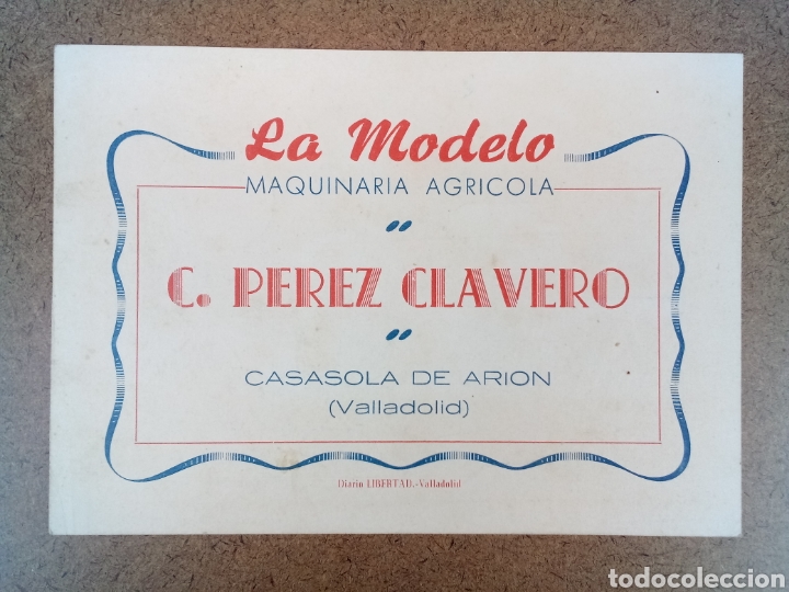 Otros art&iacute;culos de coleccionismo en papel: Tarjeta Comercial Antigua Maquinaria Agr&iacute;cola