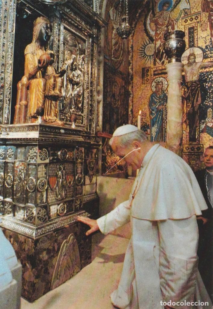 Sammelleidenschaft Andere Papierartikel: ESTAMPA VIRGEN VERGE DE MONTSERRAT - PREGARIA EN CATALA DEL PAPA JOAN PAU II -REVERSO ORACION V FOTO
